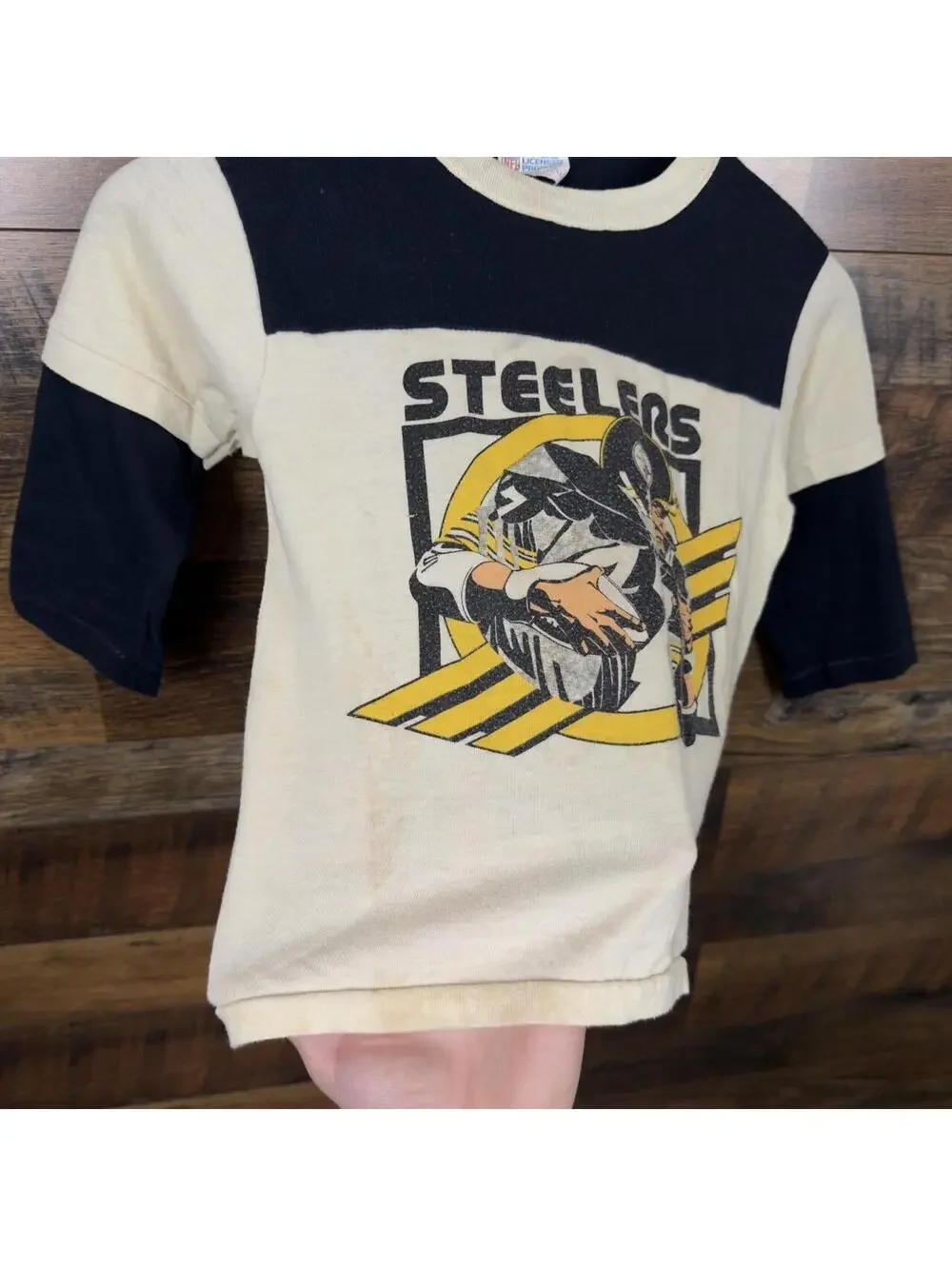 Vintage 80s Pittsburgh Steelers NFL Single Stitch Graphic T-Shirt Youth 10-12